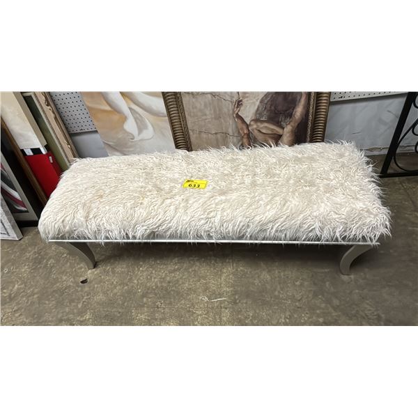 SHAG UPHOLSTERED PADDED BENCH 56"L X 17"D