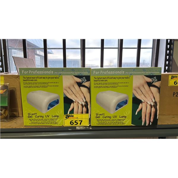 (2) GEL CURING UV LAMPS -36 WATTS