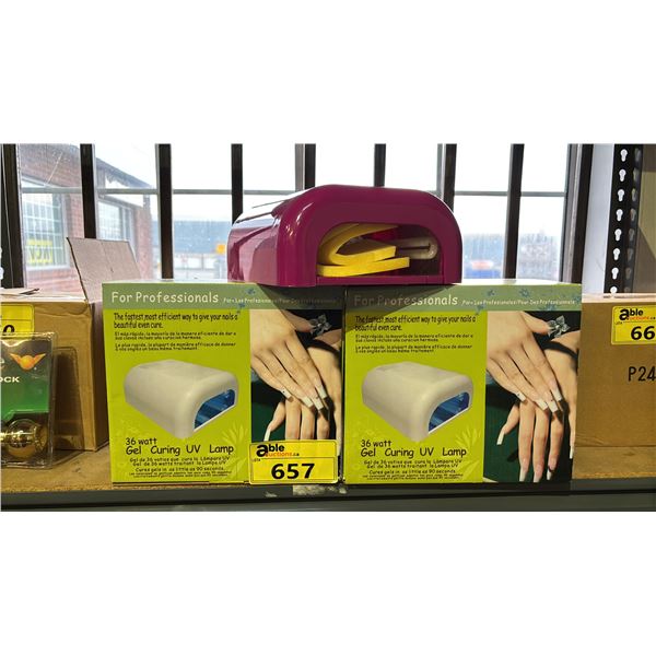 (2) GEL CURING UV LAMPS -36 WATTS