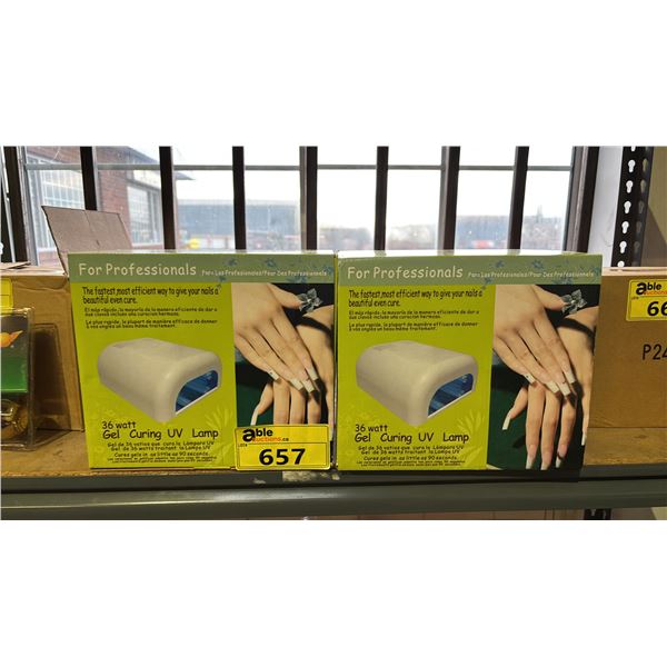 (2) GEL CURING UV LAMPS -36 WATTS