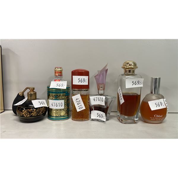 6 BOTTLES OF ASSORTED PERFUME - ALL PARTIALLY USED