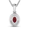 Image 3 : 14KT White Gold 0.85ctw Ruby and Diamond Pendant
