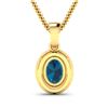 Image 3 : 14KT Yellow Gold 1.10ct London Blue Topaz and Diamond Pendant with Chain