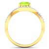 Image 4 : 14KT Yellow Gold 1.05ctw Peridot and Diamond Ring