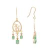 Image 2 : Plated 18KT Yellow Gold and Sterling Silver 3.60ctw Emerald Earrings