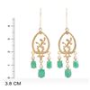 Image 3 : Plated 18KT Yellow Gold and Sterling Silver 3.60ctw Emerald Earrings