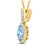 Image 2 : 14KT Yellow Gold 1.4ctw Aquamarine and Diamond Pendant