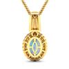 Image 3 : 14KT Yellow Gold 1.4ctw Aquamarine and Diamond Pendant