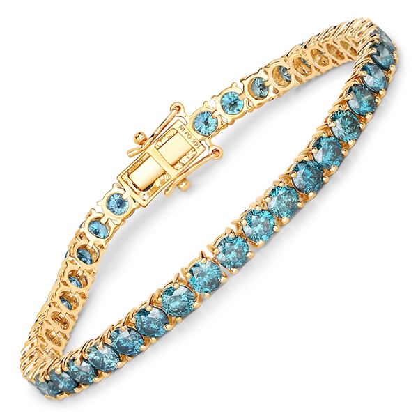 14KT Yellow Gold 14.33ctw Blue Diamond Bracelet