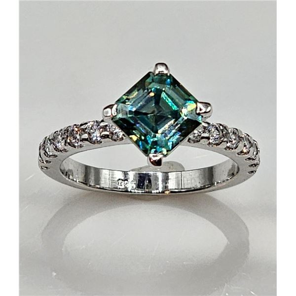 2.75 Ct VVs1  Lab Simulated Alexandrite Asscher Cut Ring