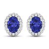 Image 1 : 14KT White Gold 1.24ctw Tanzanite and Diamond Earrings