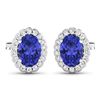 Image 2 : 14KT White Gold 1.24ctw Tanzanite and Diamond Earrings