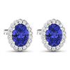 Image 3 : 14KT White Gold 1.24ctw Tanzanite and Diamond Earrings