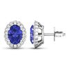 Image 4 : 14KT White Gold 1.24ctw Tanzanite and Diamond Earrings