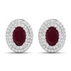 Image 1 : 14KT White Gold 1.12ctw Ruby and Diamond Earrings