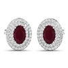Image 2 : 14KT White Gold 1.12ctw Ruby and Diamond Earrings
