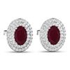 Image 3 : 14KT White Gold 1.12ctw Ruby and Diamond Earrings