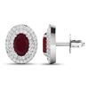 Image 4 : 14KT White Gold 1.12ctw Ruby and Diamond Earrings