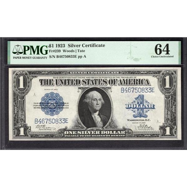 1923 $1 Silver Certificate PMG 64