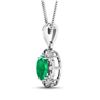 Image 3 : 14KT White Gold 2.07ctw Zambian Emerald and Diamond Pendant