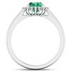 Image 4 : 14KT White Gold 1ct Zambian Emerald and Diamond Ring