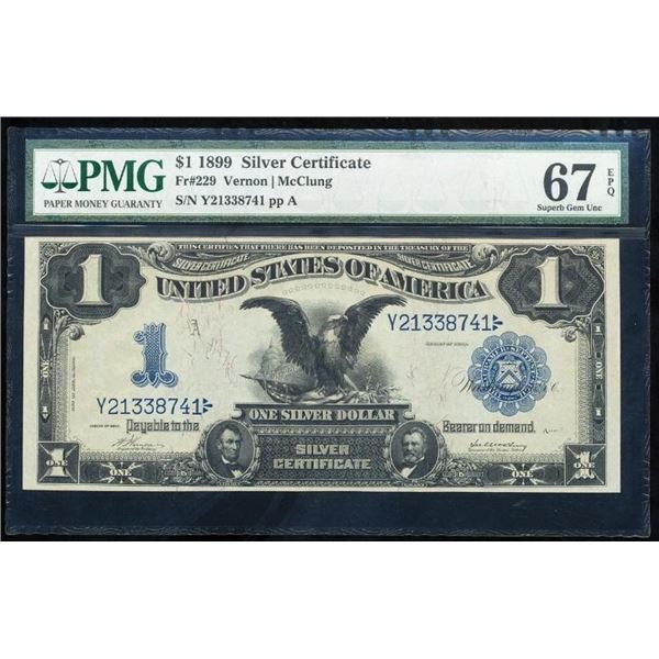 1899 $1 Black Eagle Silver Certificate PMG 67EPQ