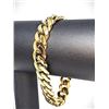 Image 3 : Huge 50 Gram Yellow 14 Kt Gold Plate Cuban Curb Link Bracelet