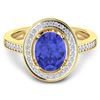 Image 2 : 14KT Yellow Gold 1.41ctw Tanzanite and Diamond Ring