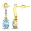 Image 4 : 14KT Yellow Gold 1.02ctw Aquamarine and Diamond Earrings