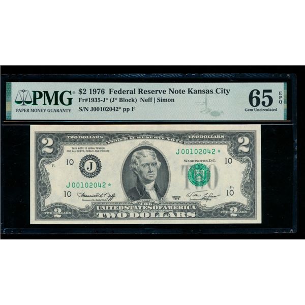 1976 $2 STAR Kansas City FRN PMG 65EPQ