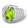 Image 2 : 14KT White Gold 2.3ctw Peridot and Diamond Ring