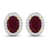 Image 1 : 14KT Yellow Gold 1.7ctw Ruby and Diamond Earrings