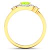 Image 4 : 14KT Yellow Gold 0.63ctw Peridot and Diamond Ring