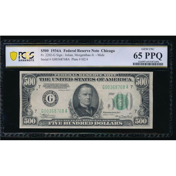 1934A $500 Chicago FRN PCGS 65PPQ