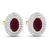Image 3 : 14KT Yellow Gold 1.12ctw Ruby and Diamond Earrings
