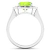 Image 4 : 14KT White Gold 2.02ctw Peridot and Diamond Ring