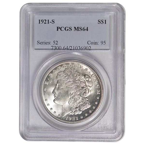 1921-S $1 Morgan Silver Dollar PCGS MS64