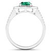 Image 4 : 14KT White Gold 1ctw Zambian Emerald and Diamond Ring
