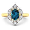 Image 3 : 14KT Yellow Gold 1.1ctw London Blue Topaz and Diamond Ring
