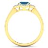 Image 4 : 14KT Yellow Gold 1.1ctw London Blue Topaz and Diamond Ring