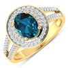 Image 1 : 14KT Yellow Gold 1.1ctw London Blue Topaz and Diamond Ring