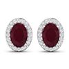 Image 1 : 14KT White Gold 1.7ctw Ruby and Diamond Earrings
