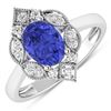 Image 1 : 14KT White Gold 1.09ctw Tanzanite and Diamond Ring