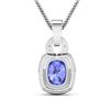 Image 2 : 14KT White Gold 2.02ctw Tanzanite and Diamond Pendant