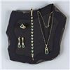 Image 3 : 18 Kt Yellow Gold Plate 4 Piece Simulated Emerald Jewelry Set