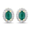 Image 3 : Plated 18KT Yellow Gold 1.71ctw Dyed Emerald and White Topaz Jewelry Set