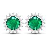 Image 1 : 14KT White Gold 1.36ctw Zambian Emerald and Diamond Earrings