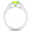 Image 4 : 14KT White Gold 1.6ctw Peridot and Diamond Ring