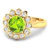 Image 2 : 14KT Yellow Gold 1.85ctw Peridot and Diamond Ring