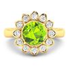 Image 3 : 14KT Yellow Gold 1.85ctw Peridot and Diamond Ring
